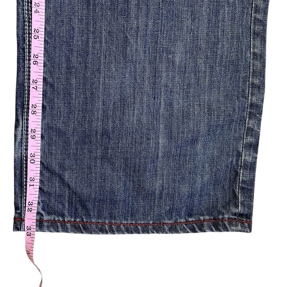 Pepe Jeans London Dark Wash Relaxed Jeans Jewel Studded Cross Grunge Worn 44x33 - Picture 15 of 16